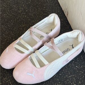 Puma Kids Light Pink Ballet-Style Mary Jane Sneakers
